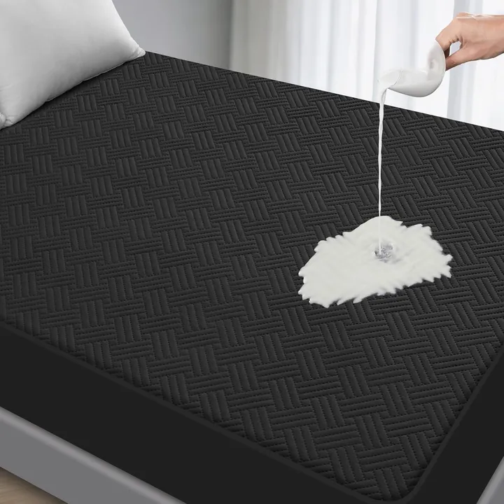 GOPOONY Deep Pocket Waterproof Mattress Protector in Black